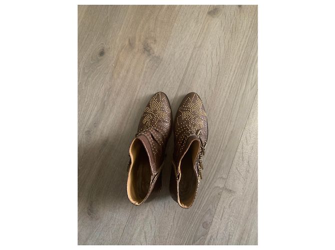Bottines Chloé Suzanne Marron Python - vue 10