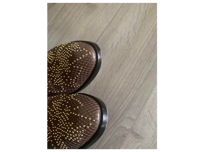 Bottines Chloé Suzanne Marron Python - vue 8