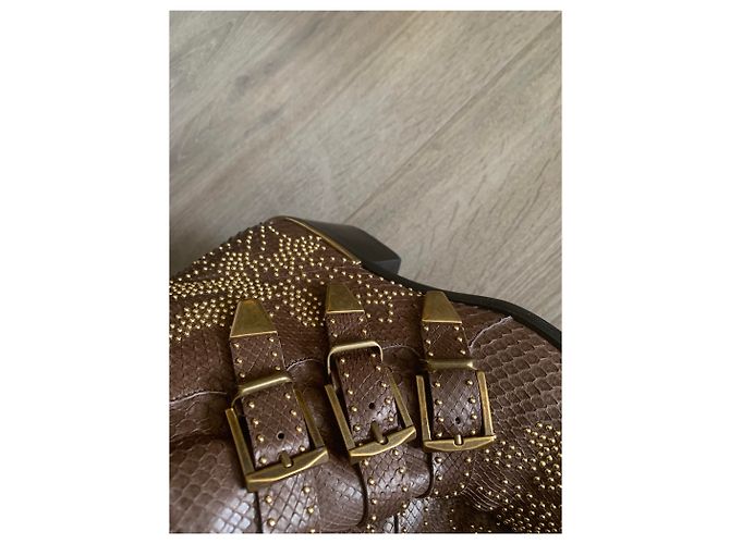 Bottines Chloé Suzanne Marron Python - vue 9