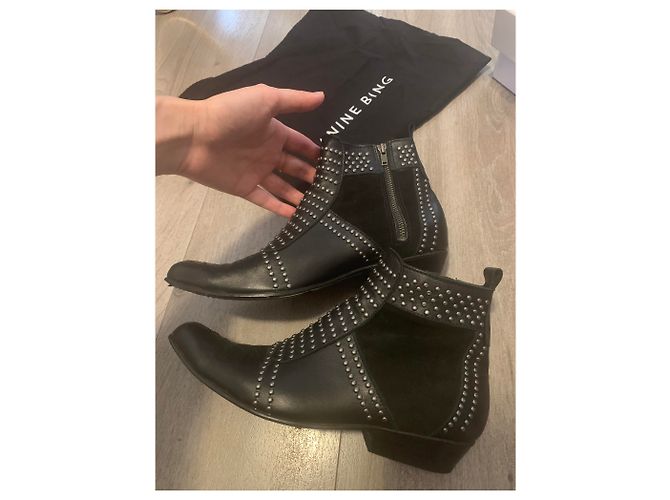 Stivaletti Anine Bing in pelle nera 37 Nero - vista 2