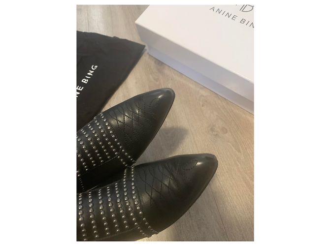 Stivaletti Anine Bing in pelle nera 37 Nero - vista 5
