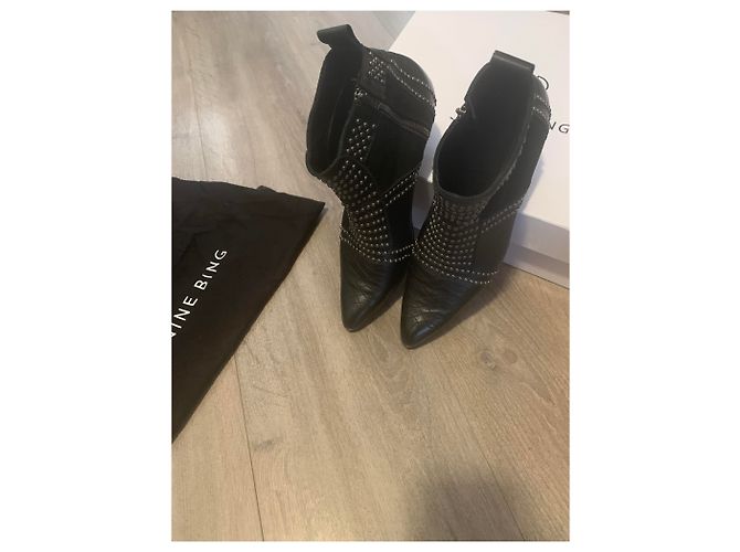 Stivaletti Anine Bing in pelle nera 37 Nero - vista 8