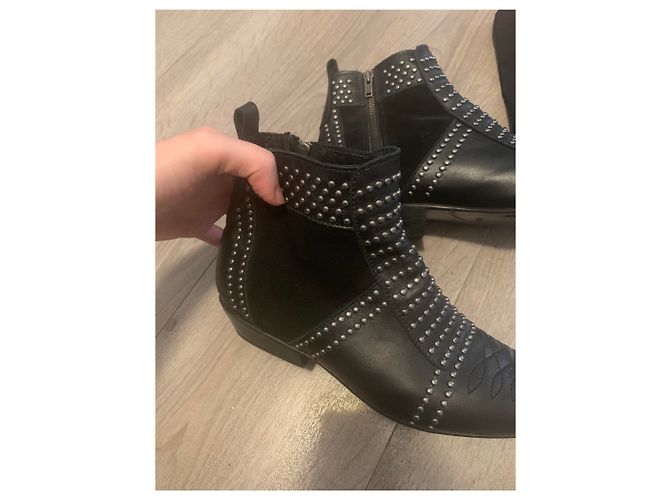 Stivaletti Anine Bing in pelle nera 37 Nero - vista 9