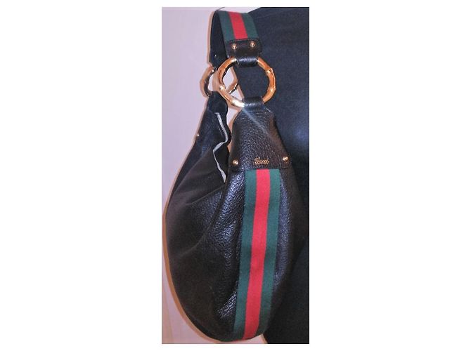 Borsa Gucci in pelle granulata nera Nero - vista 10