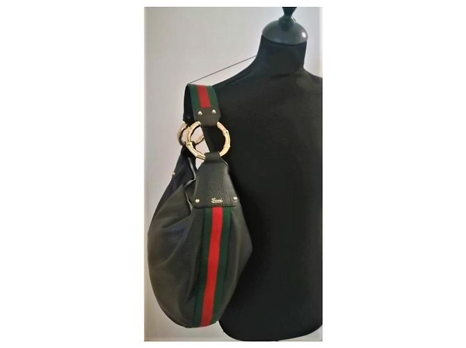 Borsa Gucci in pelle granulata nera Nero - vista 9
