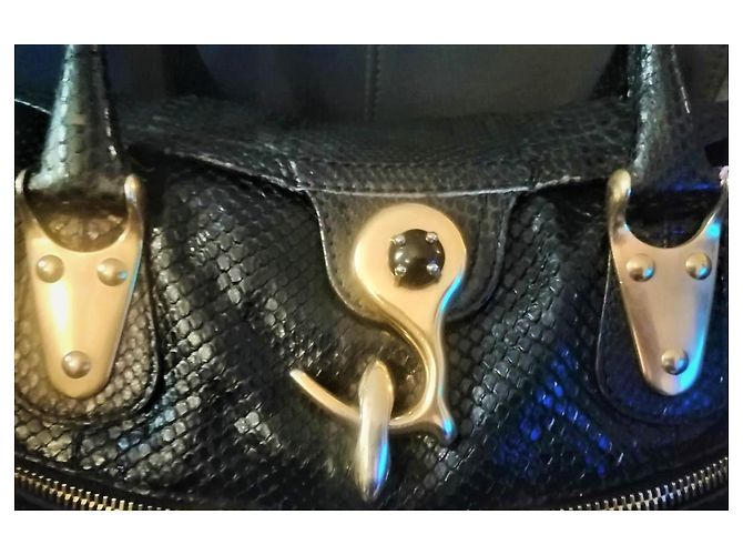 Valentino Handtasche aus Python Leder Schwarz - Ansicht 5