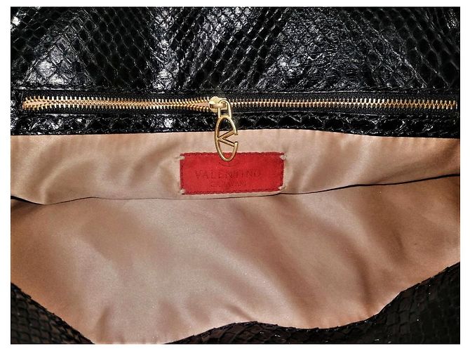 Valentino Handtasche aus Python Leder Schwarz - Ansicht 7
