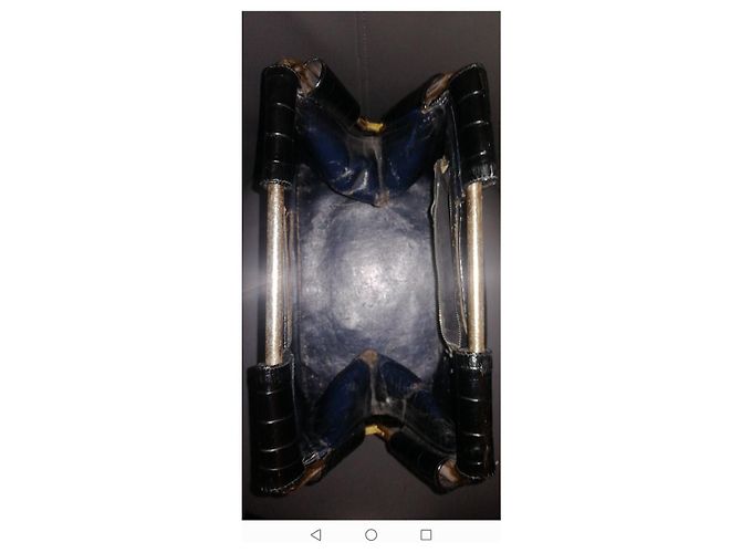 Autre Marque Borsa in pelle di coccodrillo nera Nero - vista 5