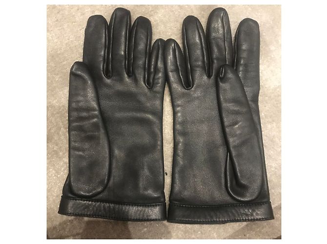 Christian Dior Handschuhe aus schwarzem Lammfell - Ansicht 2