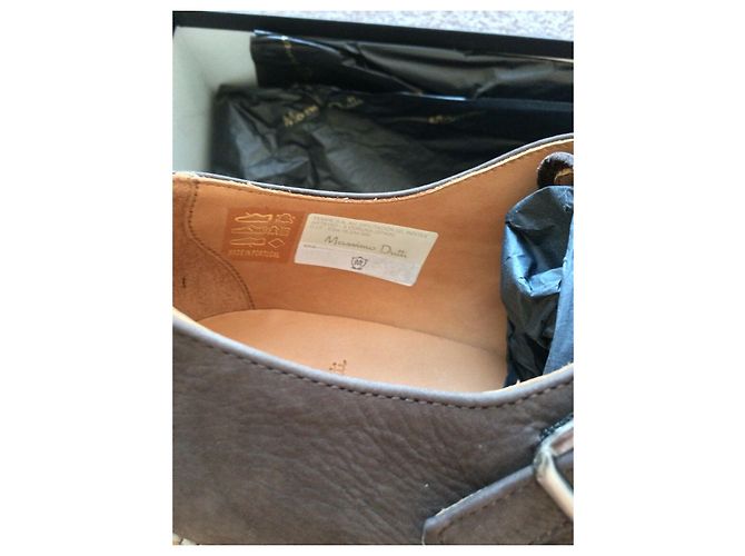 Massimo Dutti Scarpe Monk Strap in Pelle Scamosciata Marrone 45 - vista 5