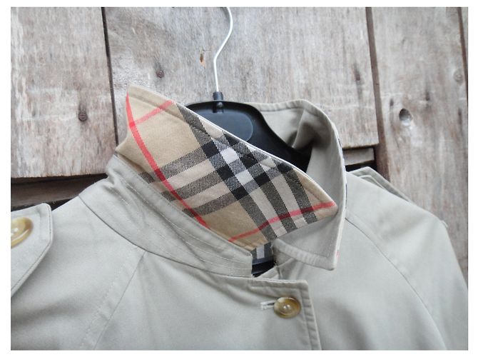 trench da donna vintage Burberry 42 Taglio oversize Beige - vista 2