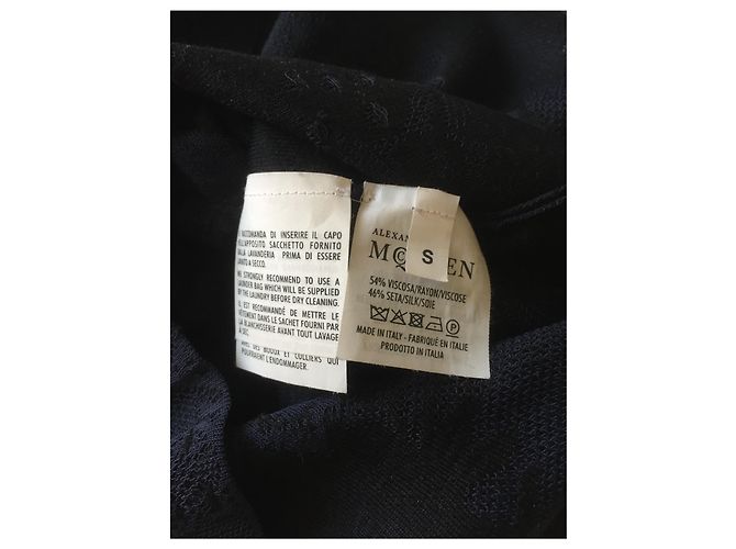 Vestido bicolor con textura de Alexander Mcqueen Negro Azul marino - vista 2