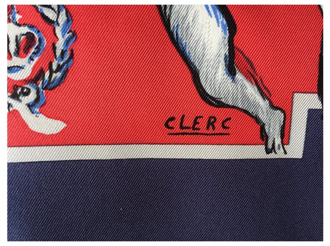 Carré Hermès "serata all'opera" Rosso Blu navy - vista 2