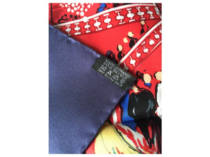 Carré Hermès "serata all'opera" Rosso Blu navy - vista 5