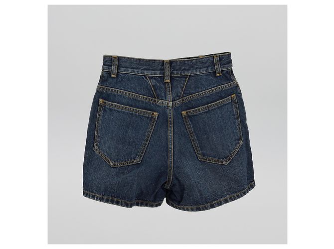 Saint Laurent short denim nuevo Azul oscuro Gold hardware - vista 2