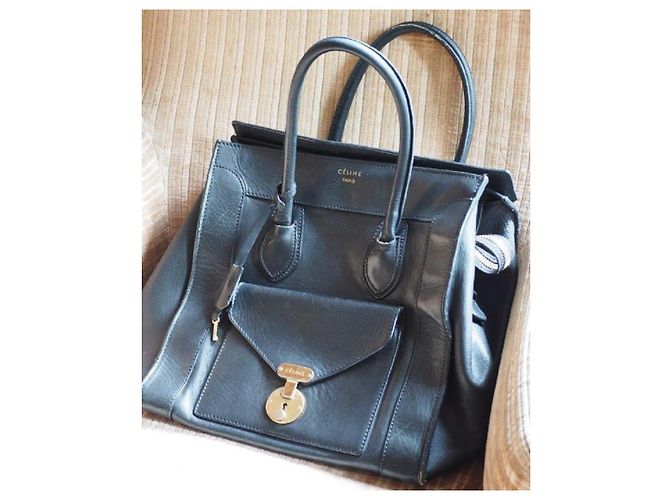 Borsa a mano Céline Mini Luggage in pelle nera Nero - vista 2