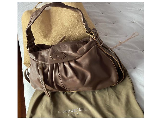 Borsa a mano Lancel Angelina in pelle marrone - vista 2