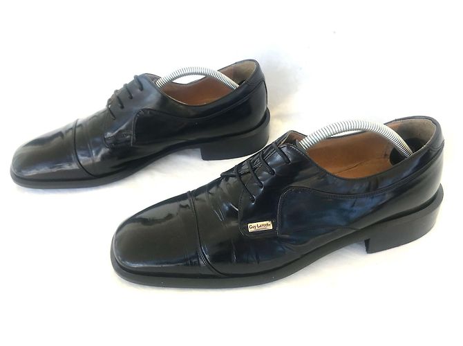 Guy Laroche Scarpe Stringate in Pelle Lucida Nera 45 Nero - vista 2