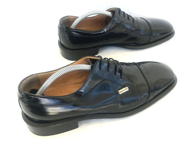 Guy Laroche Scarpe Stringate in Pelle Lucida Nera 45 Nero - vista 3