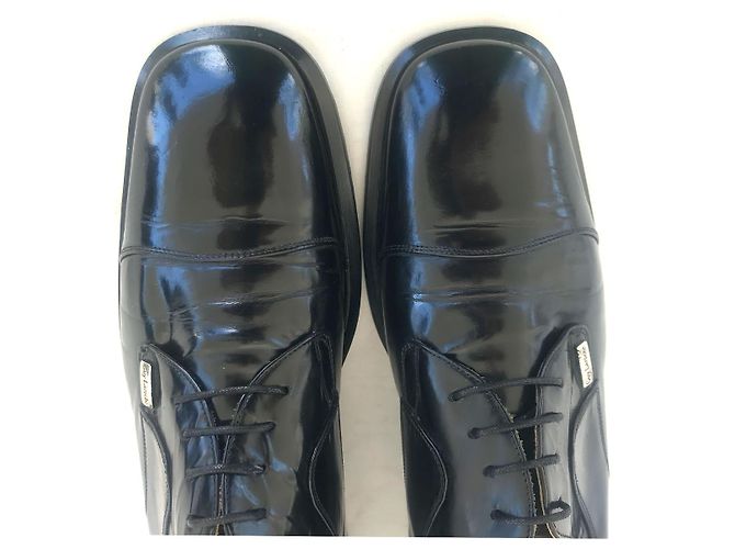 Guy Laroche Scarpe Stringate in Pelle Lucida Nera 45 Nero - vista 4