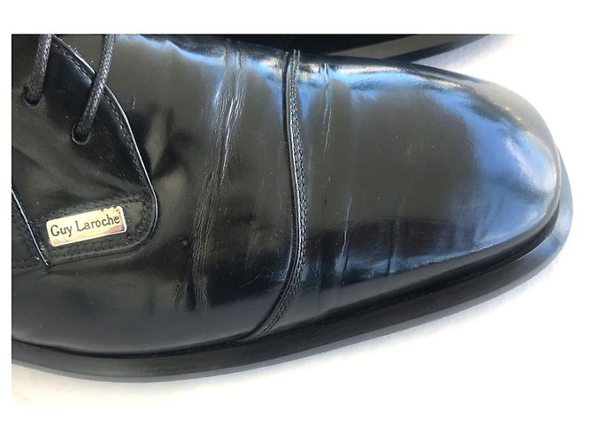 Guy Laroche Scarpe Stringate in Pelle Lucida Nera 45 Nero - vista 5