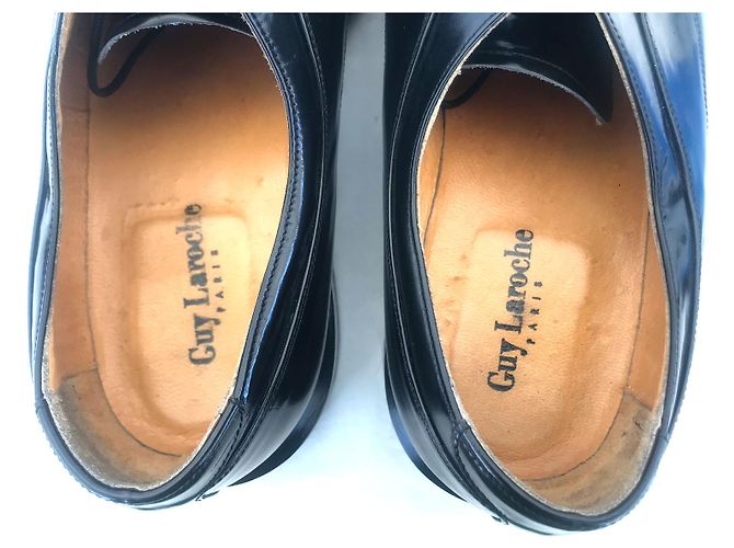 Guy Laroche Scarpe Stringate in Pelle Lucida Nera 45 Nero - vista 8