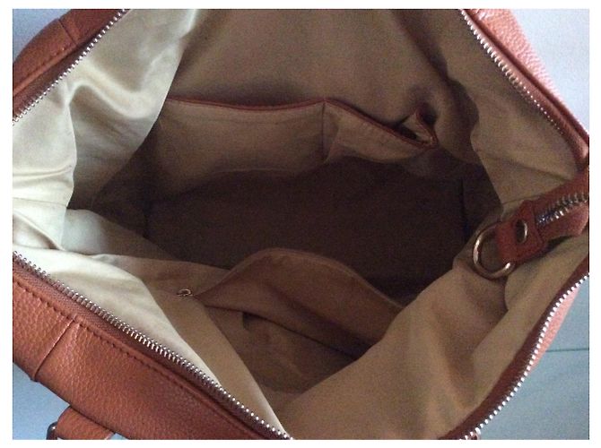 Autre Marque Borsa tote in pelle granulata arancione - vista 8