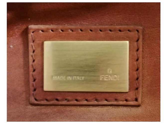 Fendi Peekaboo Handtasche Baumwolle Eggshell Aus weiß - Ansicht 5