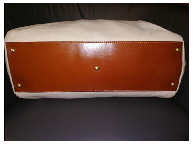 Fendi Peekaboo Handtasche Baumwolle Eggshell Aus weiß - Ansicht 9
