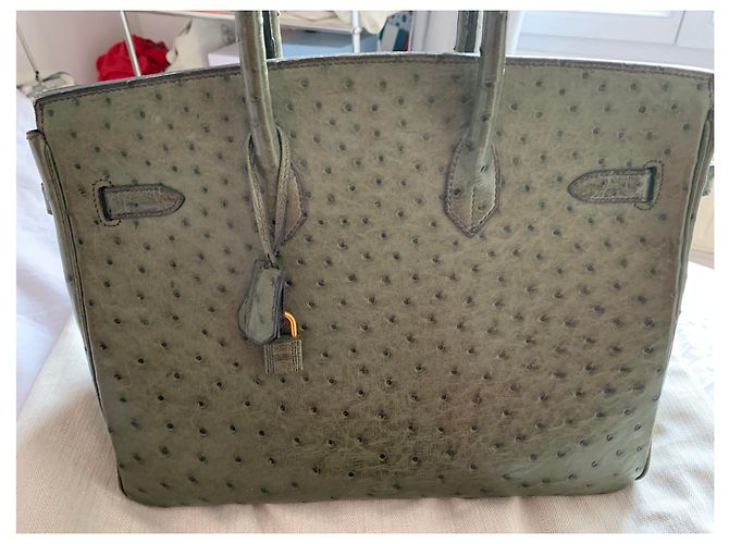 Hermès Birkin Strauß Olivgrün - Ansicht 10