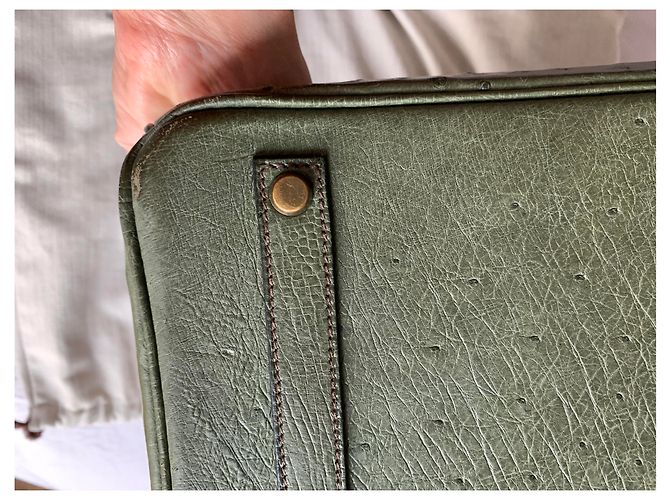 Hermès Birkin Strauß Olivgrün - Ansicht 11