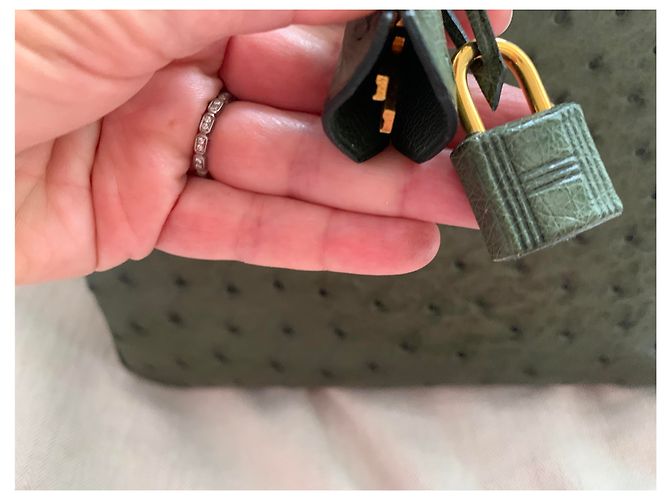 Hermès Birkin Strauß Olivgrün - Ansicht 14