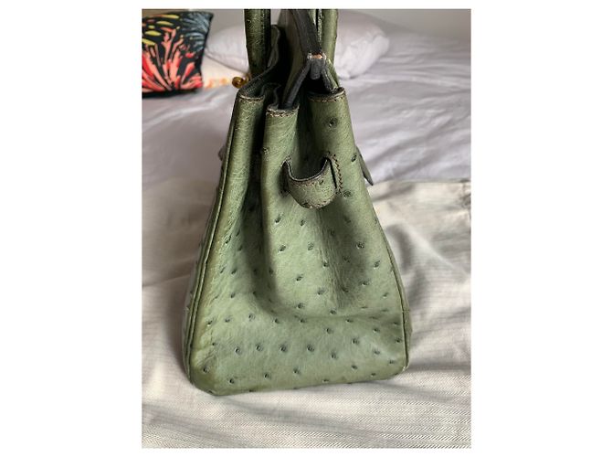 Hermès Birkin Strauß Olivgrün - Ansicht 17