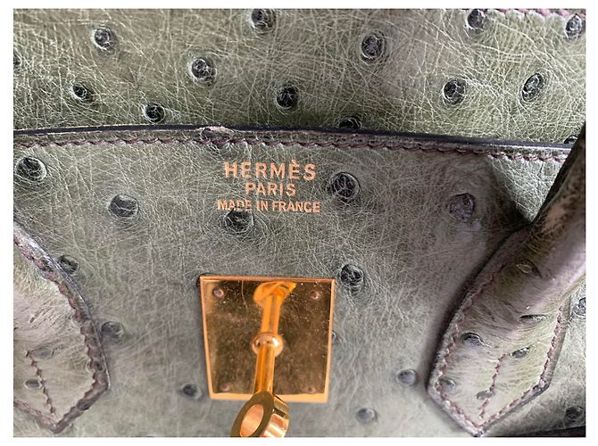 Hermès Birkin Strauß Olivgrün - Ansicht 18