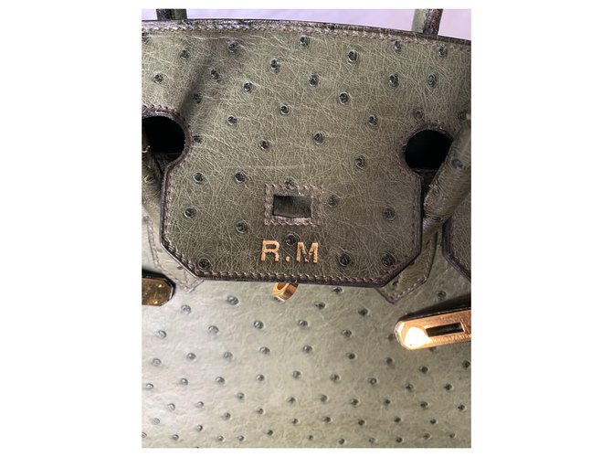 Hermès Birkin Strauß Olivgrün - Ansicht 2