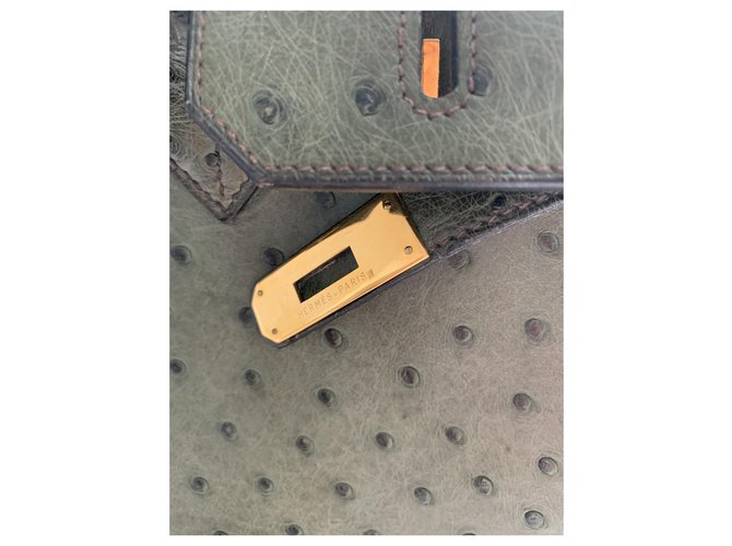 Hermès Birkin Strauß Olivgrün - Ansicht 3