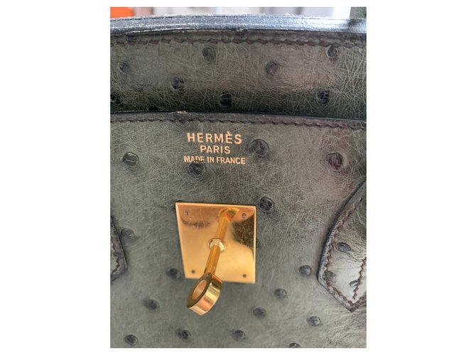 Hermès Birkin Strauß Olivgrün - Ansicht 4
