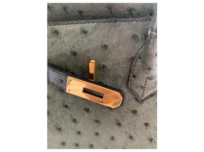 Hermès Birkin Strauß Olivgrün - Ansicht 5
