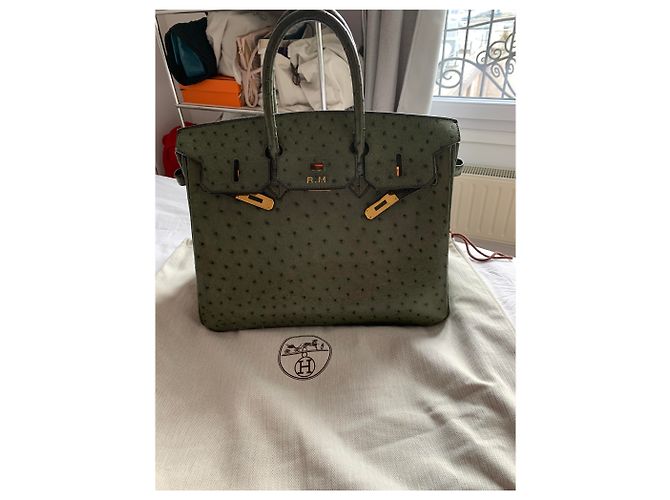 Hermès Birkin Strauß Olivgrün - Ansicht 6