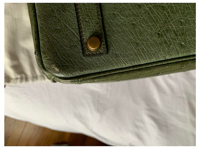 Hermès Birkin Strauß Olivgrün - Ansicht 9