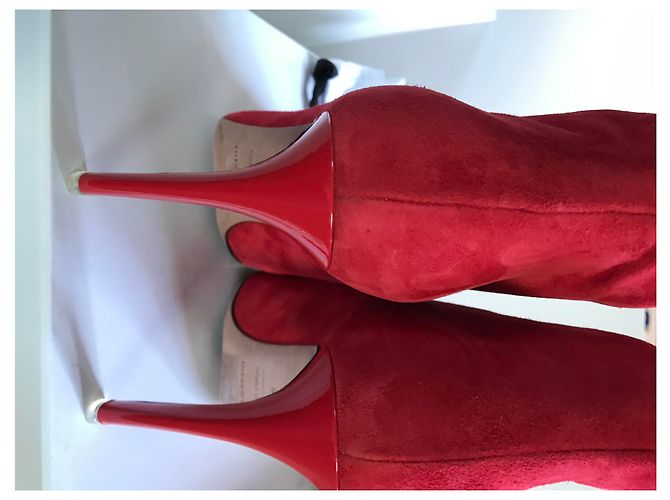 Autre Marque Botines de tacón de cuero rojo MAMBRINI Milano Roja - vista 4