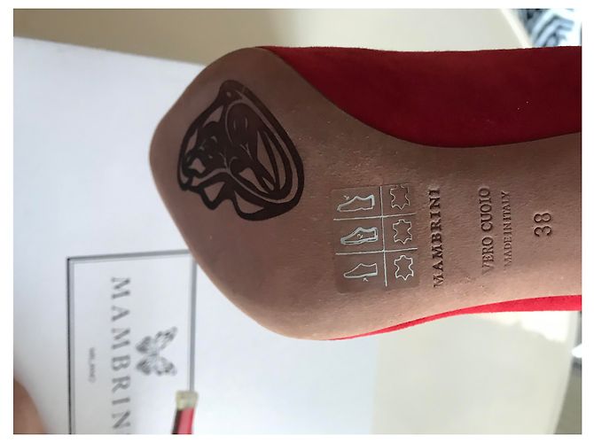 Autre Marque Botines de tacón de cuero rojo MAMBRINI Milano Roja - vista 5