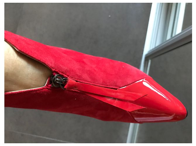 Autre Marque Botines de tacón de cuero rojo MAMBRINI Milano Roja - vista 8