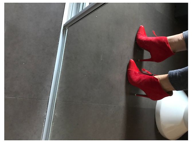 Autre Marque Botines de tacón de cuero rojo MAMBRINI Milano Roja - vista 9