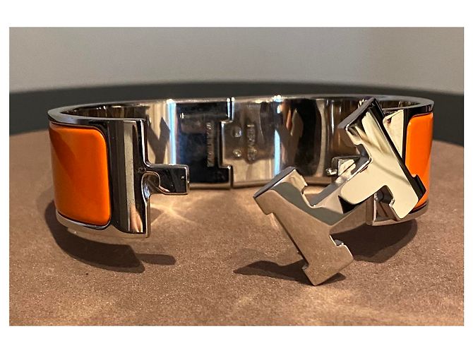 Hermès PULSERA CLIC CLAC H Plata Naranja - vista 2