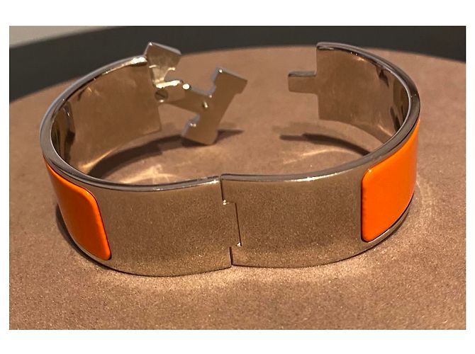 Hermès PULSERA CLIC CLAC H Plata Naranja - vista 3