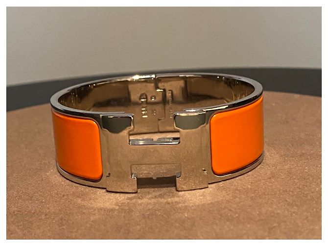 Hermès PULSERA CLIC CLAC H Plata Naranja - vista 4