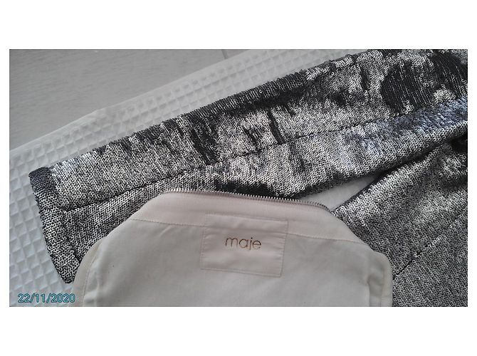Maje Silver Sequin Blazer Jacket Silvery - view 3
