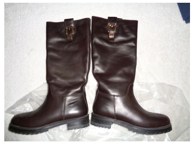 Botas de cuero marrones Dolce & Gabbana 41 Castaño - vista 3