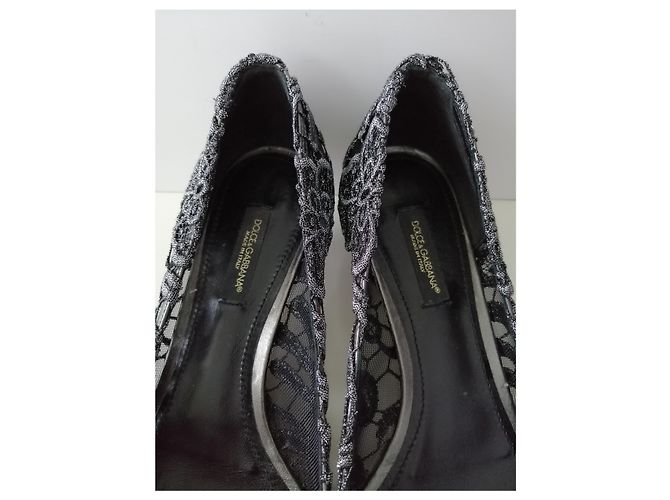 Décolleté Dolce & Gabbana in cotone grigio Taglia 36 - vista 4